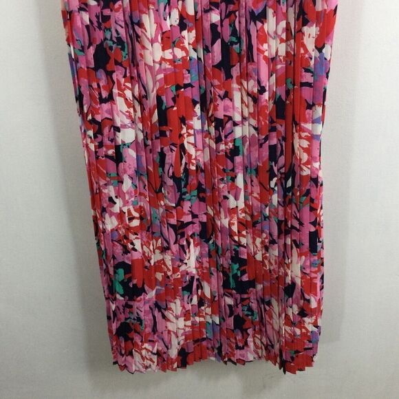 Katherine Kelly Quinn Floral Sleeveless V-Neck Pleated Dress Spring Blooms 4 NWT - Picture 9 of 13
